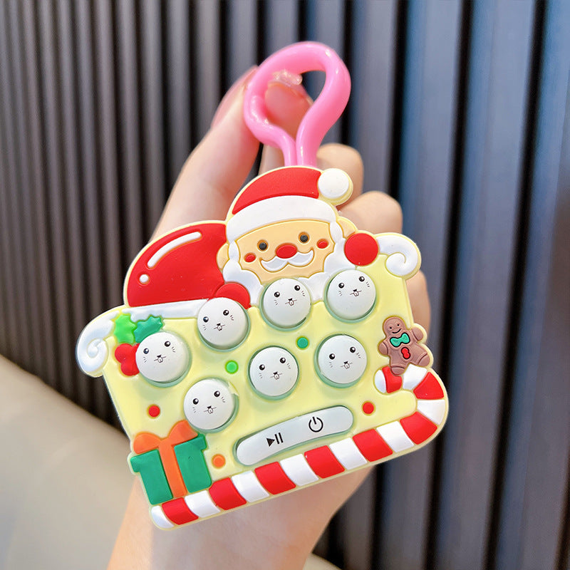 Wholesale Cartoon Hamster Decompression Toy Mini Game Machine Christmas Plastic Keychain